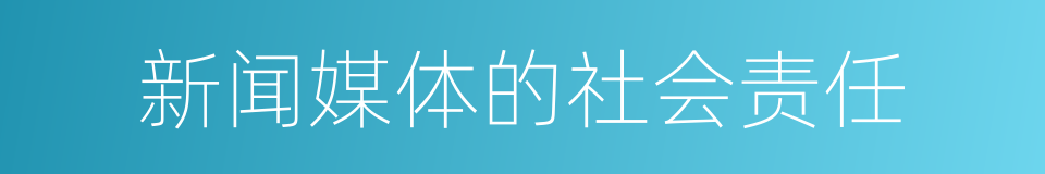 新闻媒体的社会责任的同义词