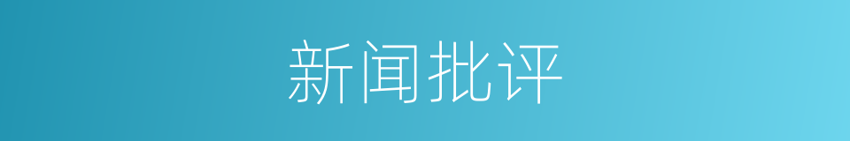 新闻批评的同义词