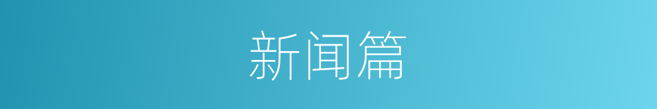 新闻篇的同义词