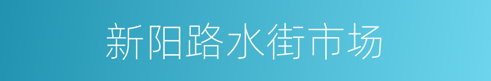 新阳路水街市场的同义词