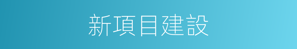 新項目建設的同義詞