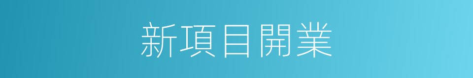 新項目開業的同義詞