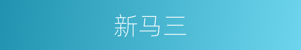 新马三的同义词