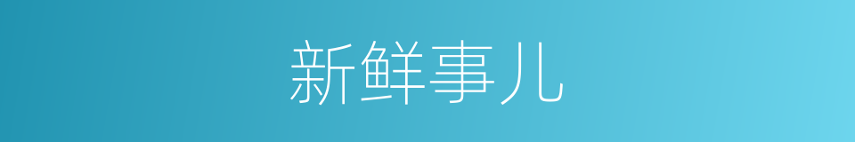 新鲜事儿的意思