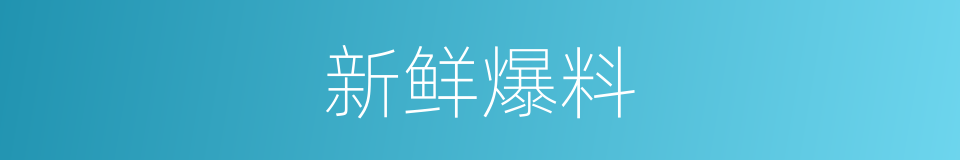 新鲜爆料的同义词