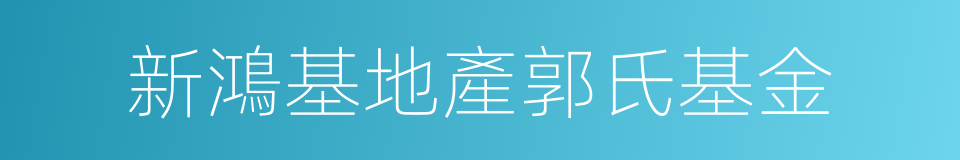 新鴻基地產郭氏基金的同義詞