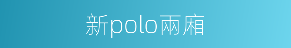 新polo兩廂的同義詞