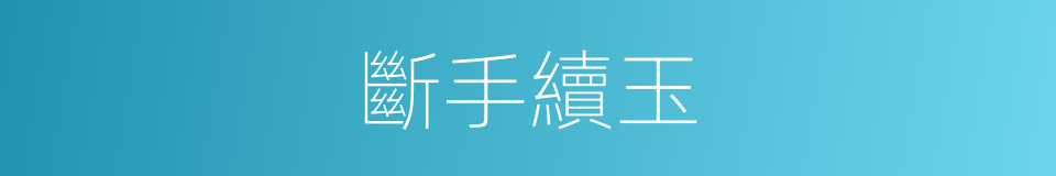 斷手續玉的同義詞