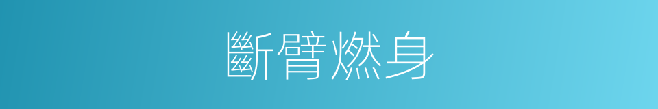 斷臂燃身的意思