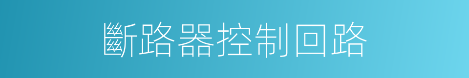 斷路器控制回路的同義詞