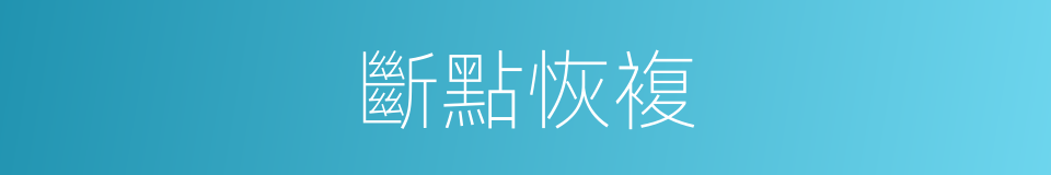 斷點恢複的同義詞