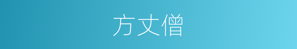 方丈僧的意思