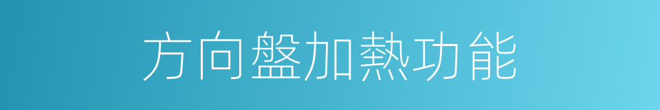 方向盤加熱功能的同義詞