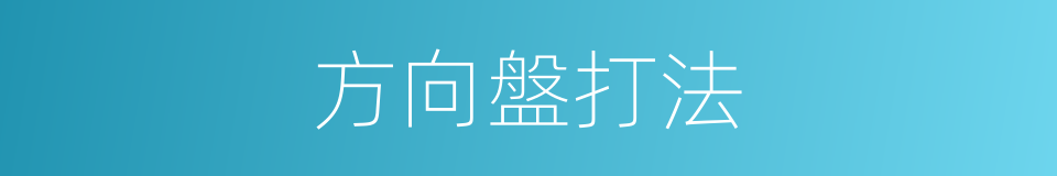 方向盤打法的同義詞