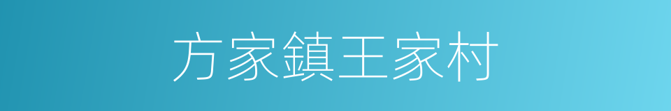方家鎮王家村的同義詞