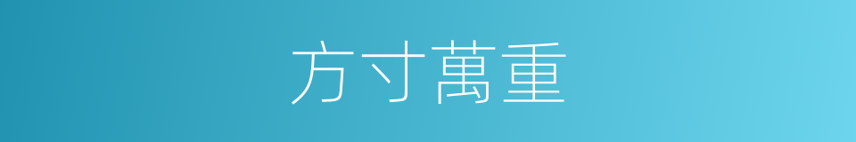 方寸萬重的意思
