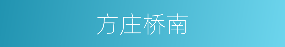 方庄桥南的同义词