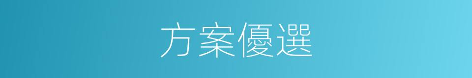 方案優選的同義詞