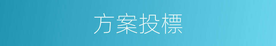 方案投標的同義詞