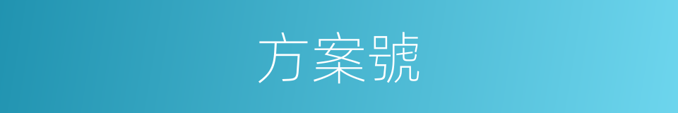 方案號的同義詞