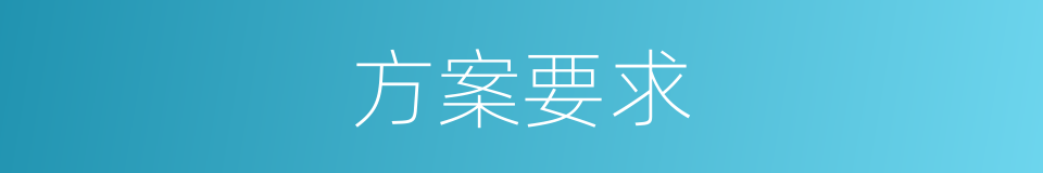 方案要求的同义词