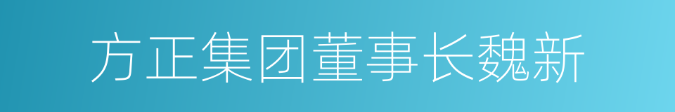 方正集团董事长魏新的同义词