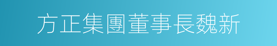 方正集團董事長魏新的同義詞