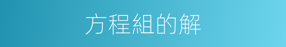 方程組的解的同義詞