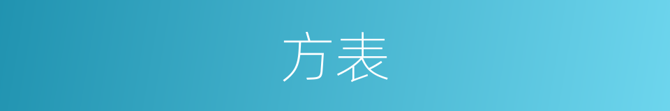 方表的意思