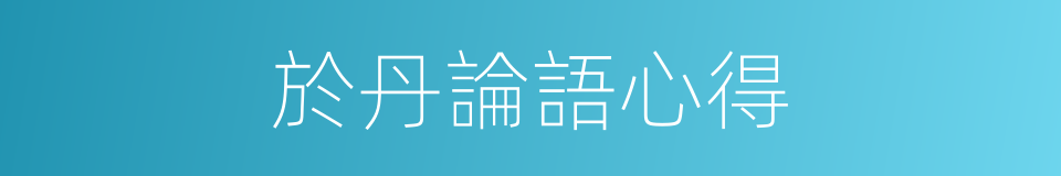 於丹論語心得的同義詞