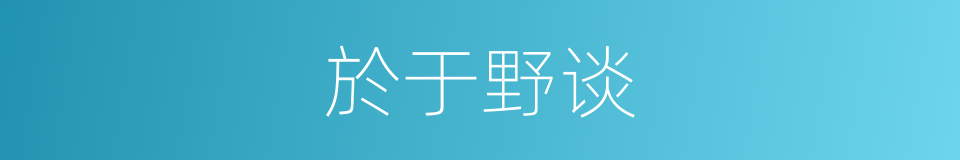 於于野谈的同義詞