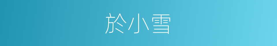 於小雪的同義詞