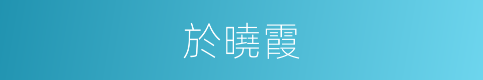 於曉霞的同義詞
