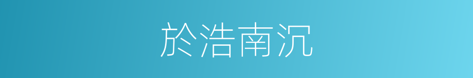 於浩南沉的同義詞