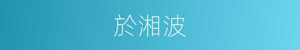 於湘波的同義詞