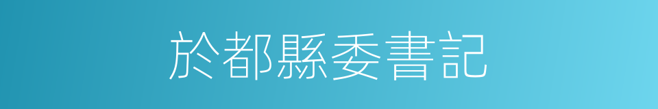 於都縣委書記的同義詞