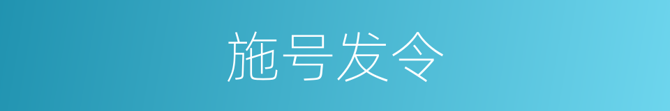施号发令的意思