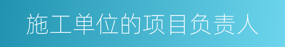 施工单位的项目负责人的同义词