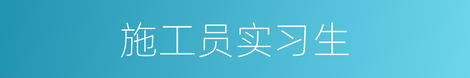 施工员实习生的同义词