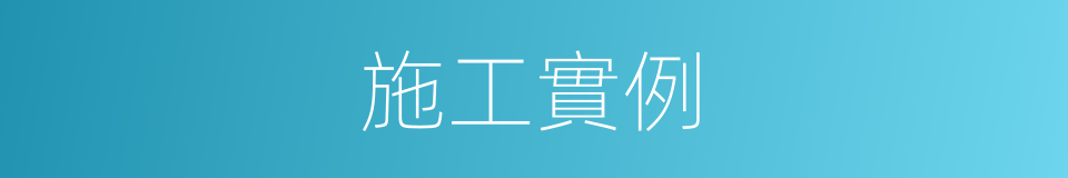 施工實例的同義詞