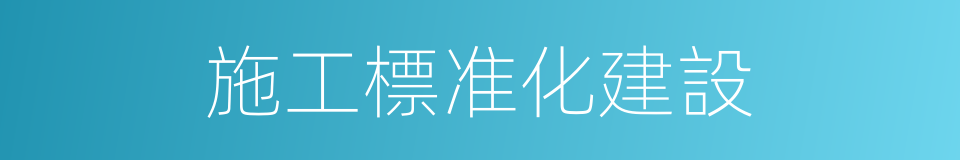 施工標准化建設的同義詞