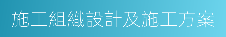 施工組織設計及施工方案的同義詞