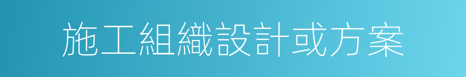 施工組織設計或方案的同義詞