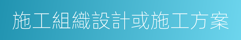 施工組織設計或施工方案的同義詞