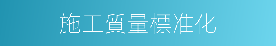 施工質量標准化的同義詞