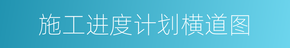 施工进度计划横道图的同义词