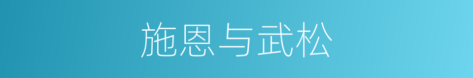 施恩与武松的同义词