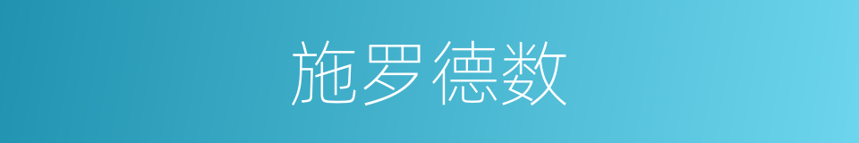 施罗德数的同义词
