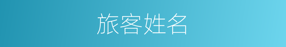 旅客姓名的同义词