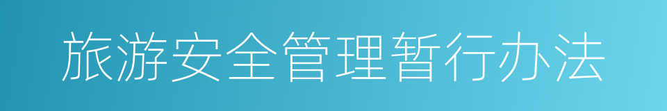 旅游安全管理暂行办法的同义词